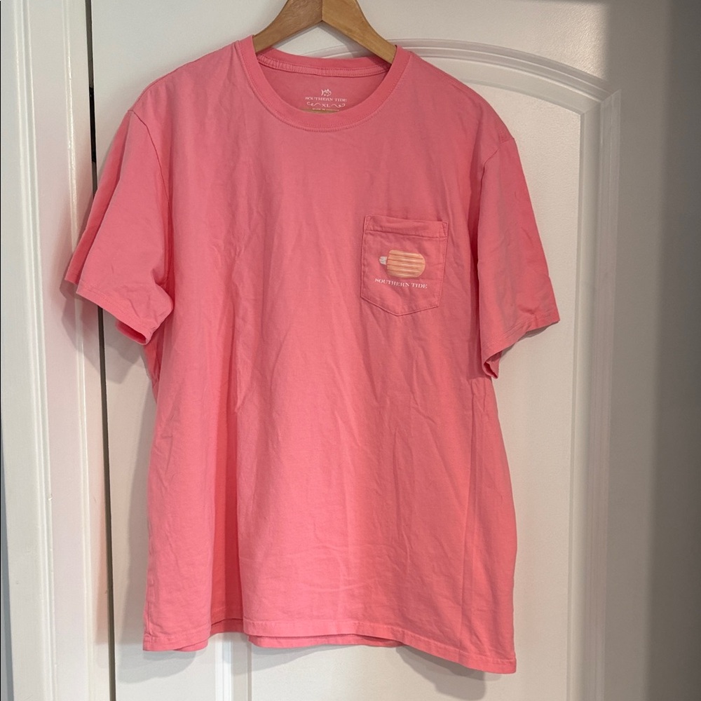 Southern Tide women’s XL Pink Pocket Graphic Tee popsicle skip jack NWOT summer